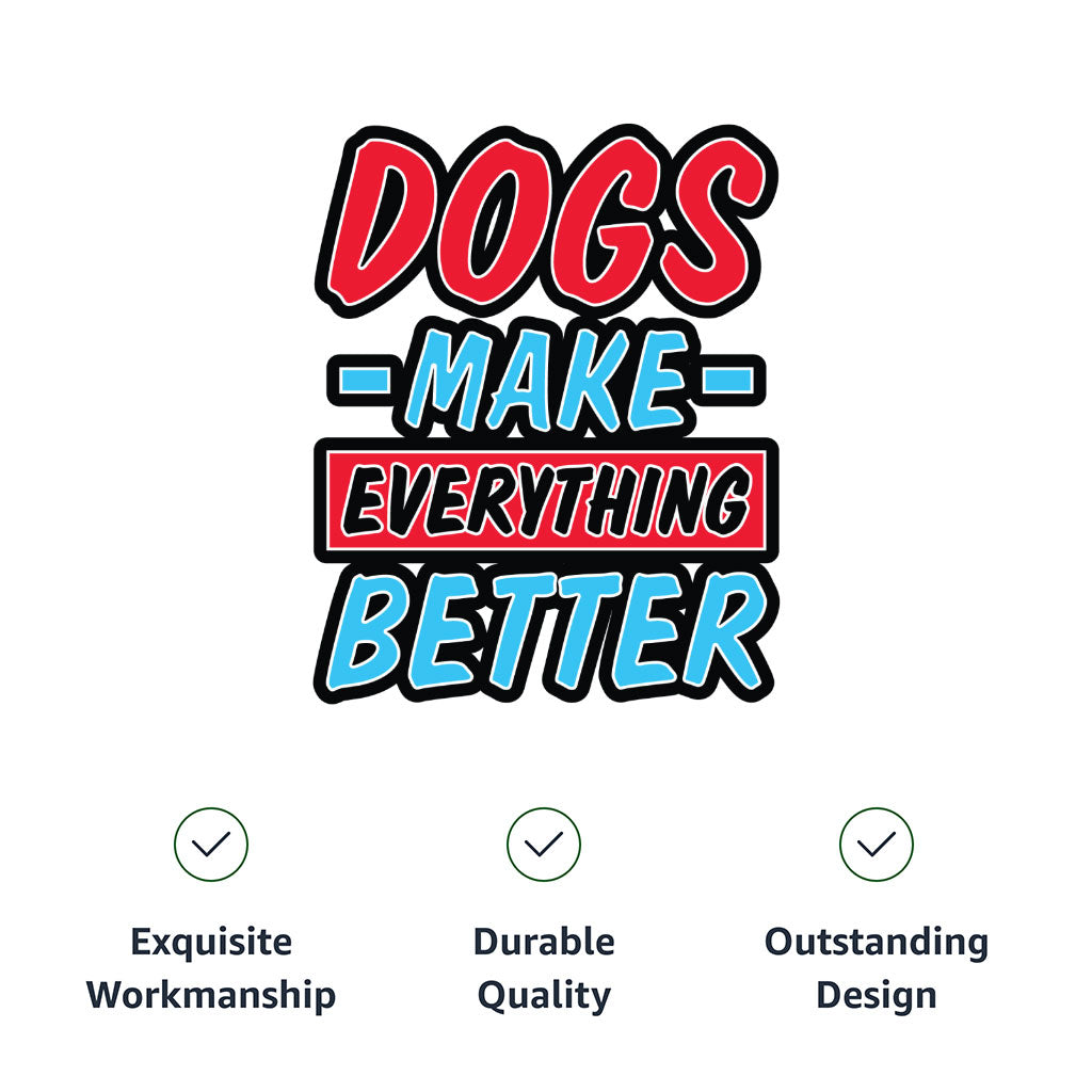 Dogs Make Everything Better Dog Denim Vest - Print Dog Denim Jacket - Quote Dog Clothing