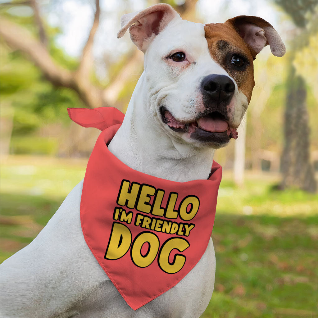 I'm Friendly Dog Pet Bandana - Themed Dog Bandana - Cute Pet Scarf