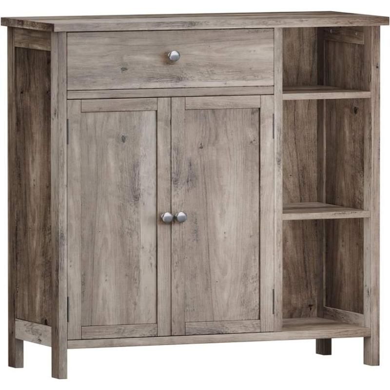 Freestanding Bathroom and Living Room Storage Cabinet with Adjustable Shelf and Drawer