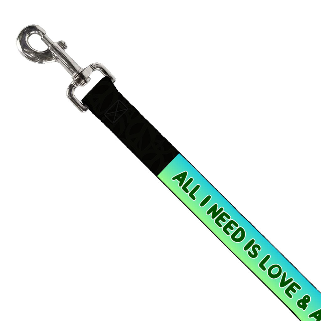 All I Need is Love and a Dog Pet Leash - Cute Leash - Graphic Leash for Dogs