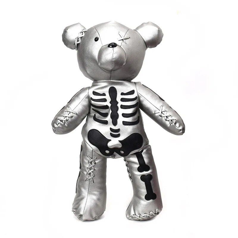 Punk-Style Skeleton Bear Backpack for Adolescent Girls - Fashionable & Versatile School Accessory