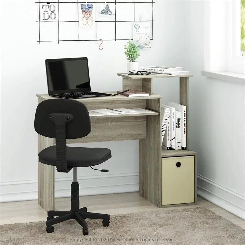 Compact Home Office Computer Desk with Storage Bin