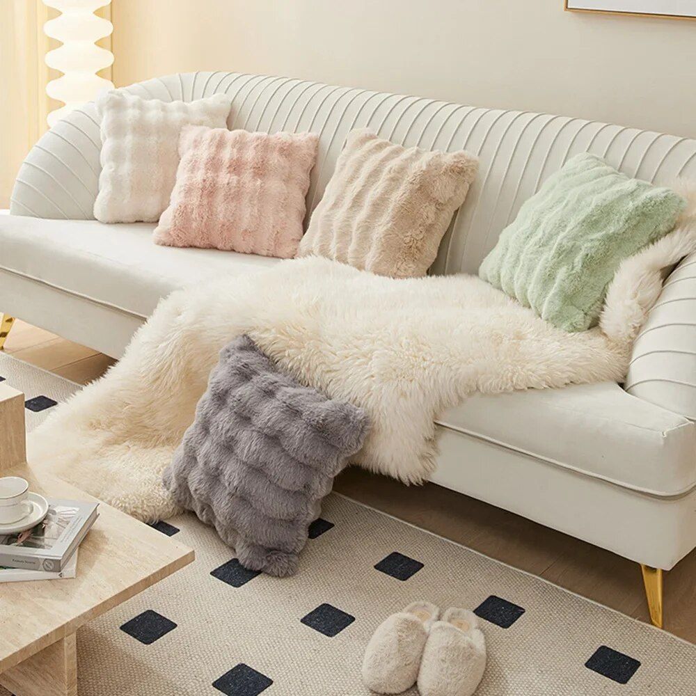 Luxurious Plush Square Cushion Cover 45x45cm