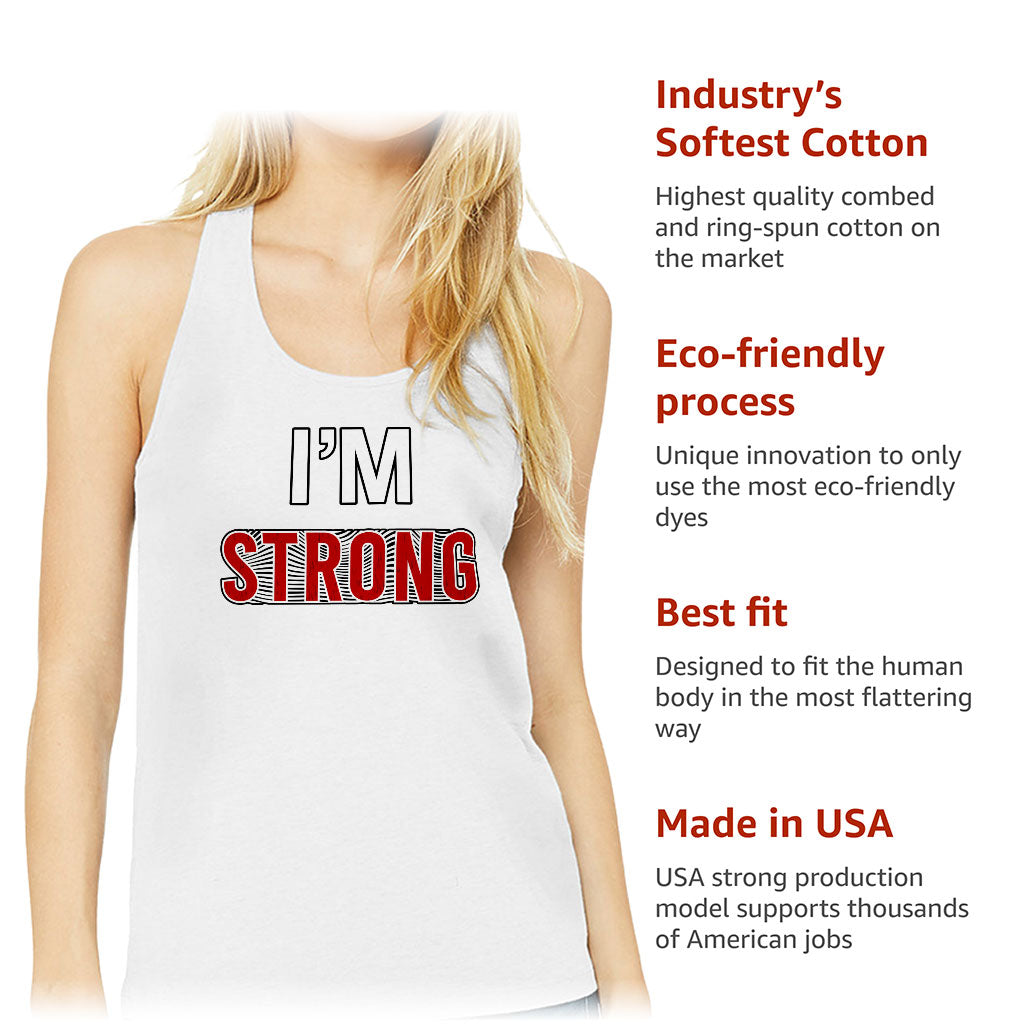 Strong Women's Racerback Tank - Cool Tank Top - Printed Workout Tank