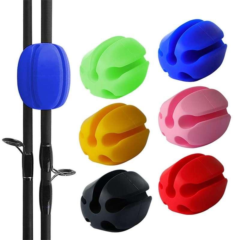 Multi-Size Silicone Fishing Rod Holder Straps - 6 Piece Set