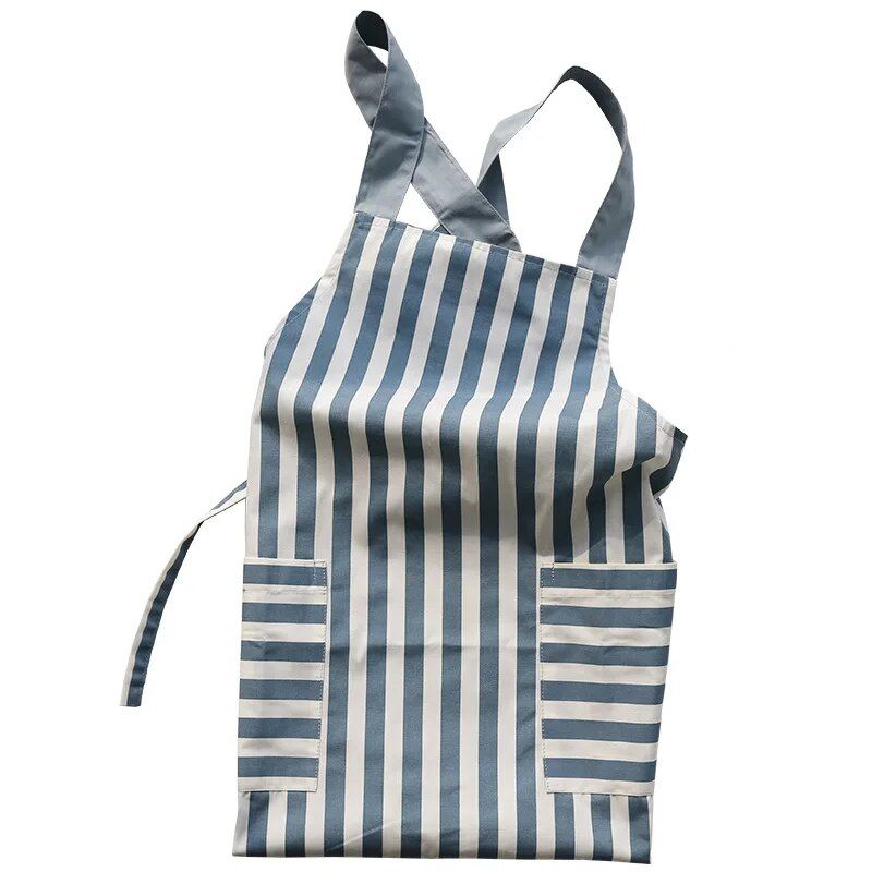 Chic Korean-Style Cotton Apron with Pocket