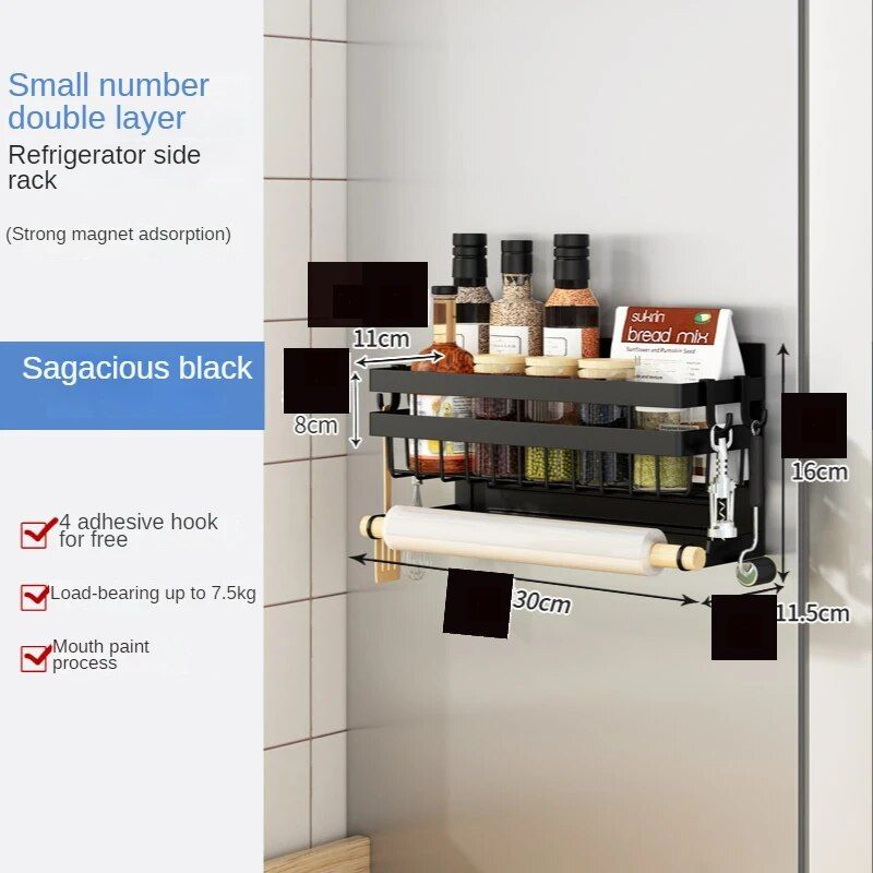 Multi-Tier Magnetic Kitchen Shelf: Space-Saving, Foldable, Versatile Organizer