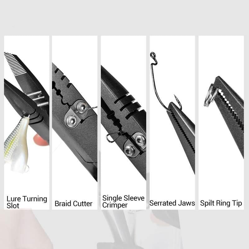 Multi-Functional Fishing Tool Set with Long Nose Pliers and Fish Gripper