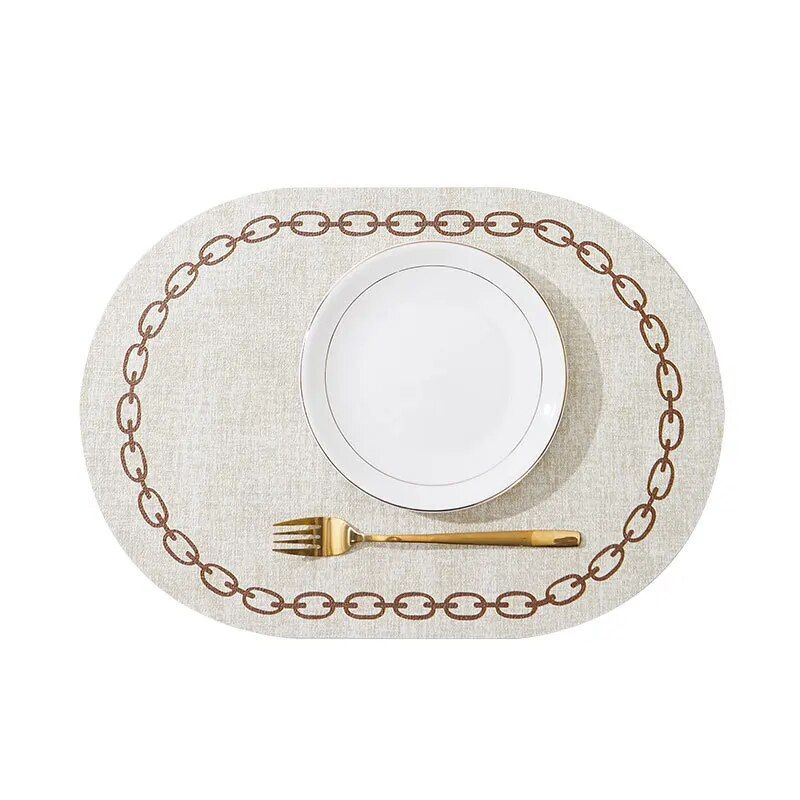 Elegant Nordic Leather Placemats - Waterproof and Heat-Resistant for Ultimate Table Protection