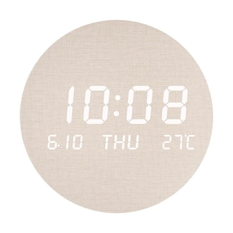 Modern Nordic-Style LED Digital Wall Clock with Temperature Display