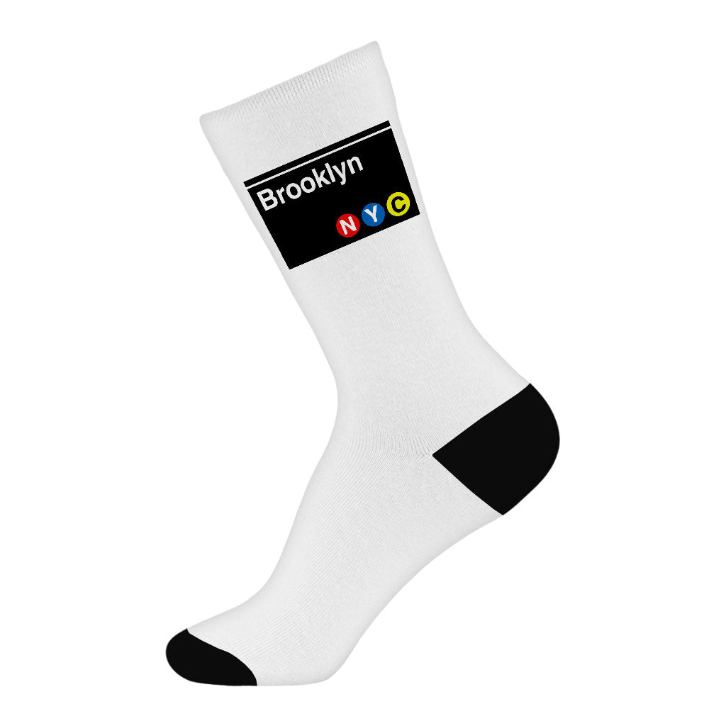 New York Printed Socks - Graphic Novelty Socks - America Crew Socks