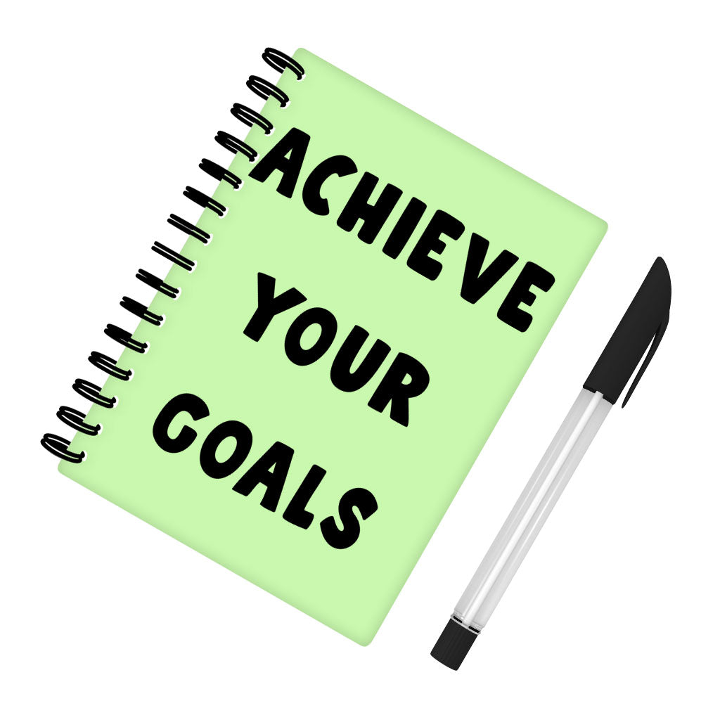 Achieve Your Goals Spiral Notebook - Trendy Design Notebook - Best Print Notebook