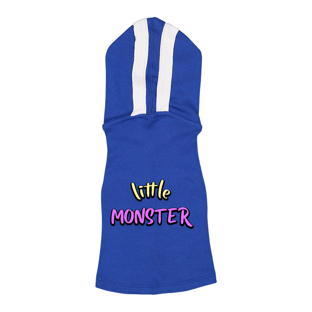 Little Monster Dog Shirt with Hoodie - Unique Dog Hoodie - Word Print Dog Clothing