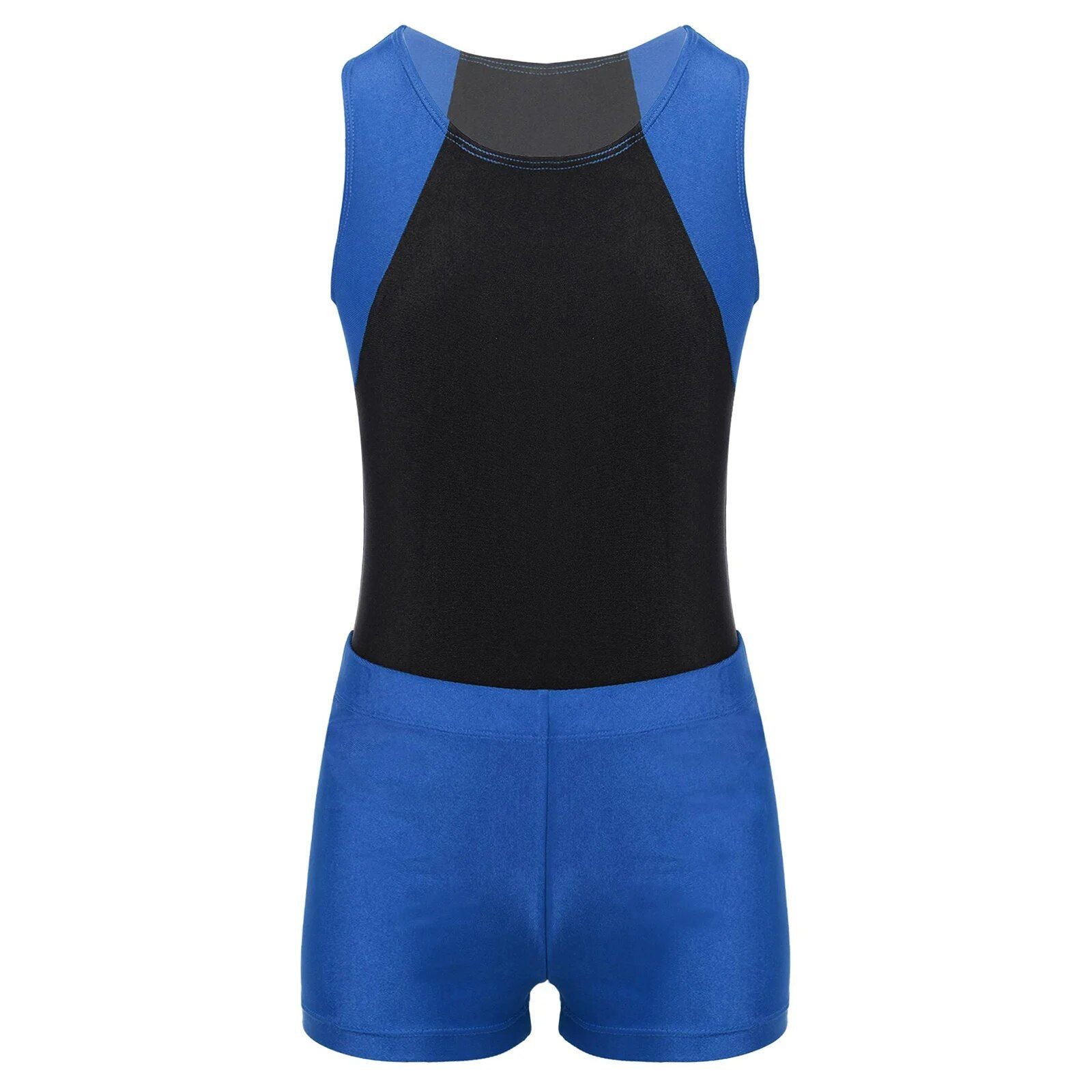 Boys Gymnastics Sleeveless Bodysuit & Shorts Set - Quick-Dry, Stretchy, Active Training Gear