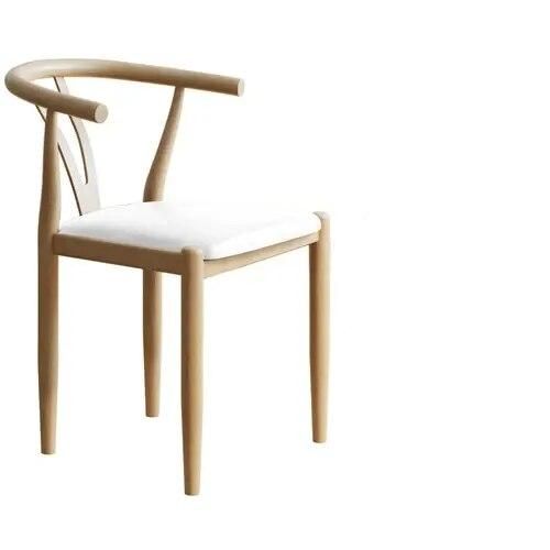 Luxurious Nordic-Style Leather Dining Chair with Armrests