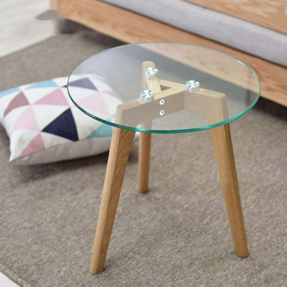 Modern Tempered Glass & Wood Nesting Coffee Tables - Set of 2