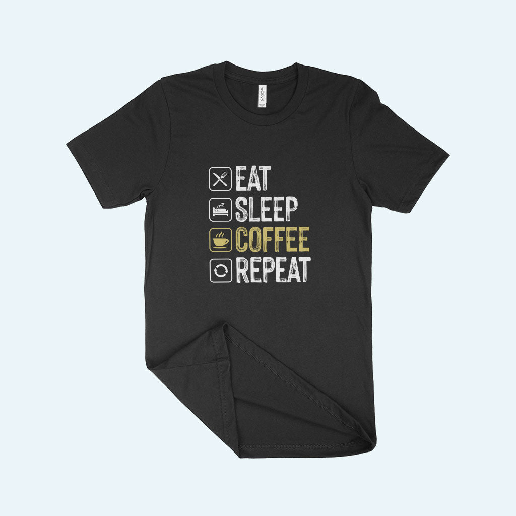 Eat Sleep Coffee Repeat Unisex Jersey T-Shirt Made in USA