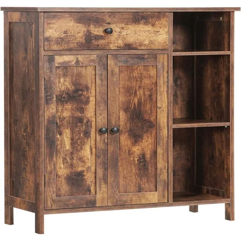 Freestanding Bathroom and Living Room Storage Cabinet with Adjustable Shelf and Drawer