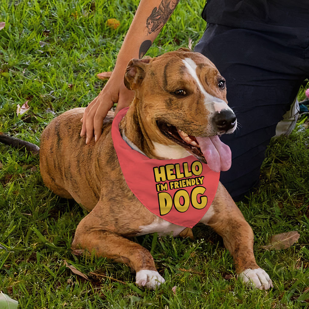 I'm Friendly Dog Pet Bandana - Themed Dog Bandana - Cute Pet Scarf
