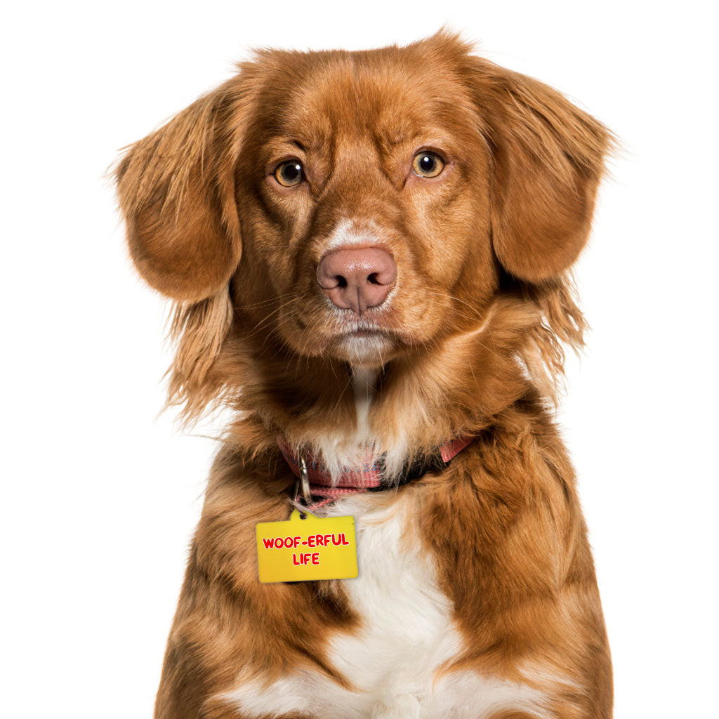 Woof Pet ID Tag - Funny Pet Tag - Cool Pet ID Tag