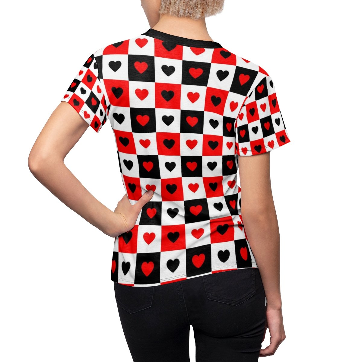 Checkered Heart Women's Top