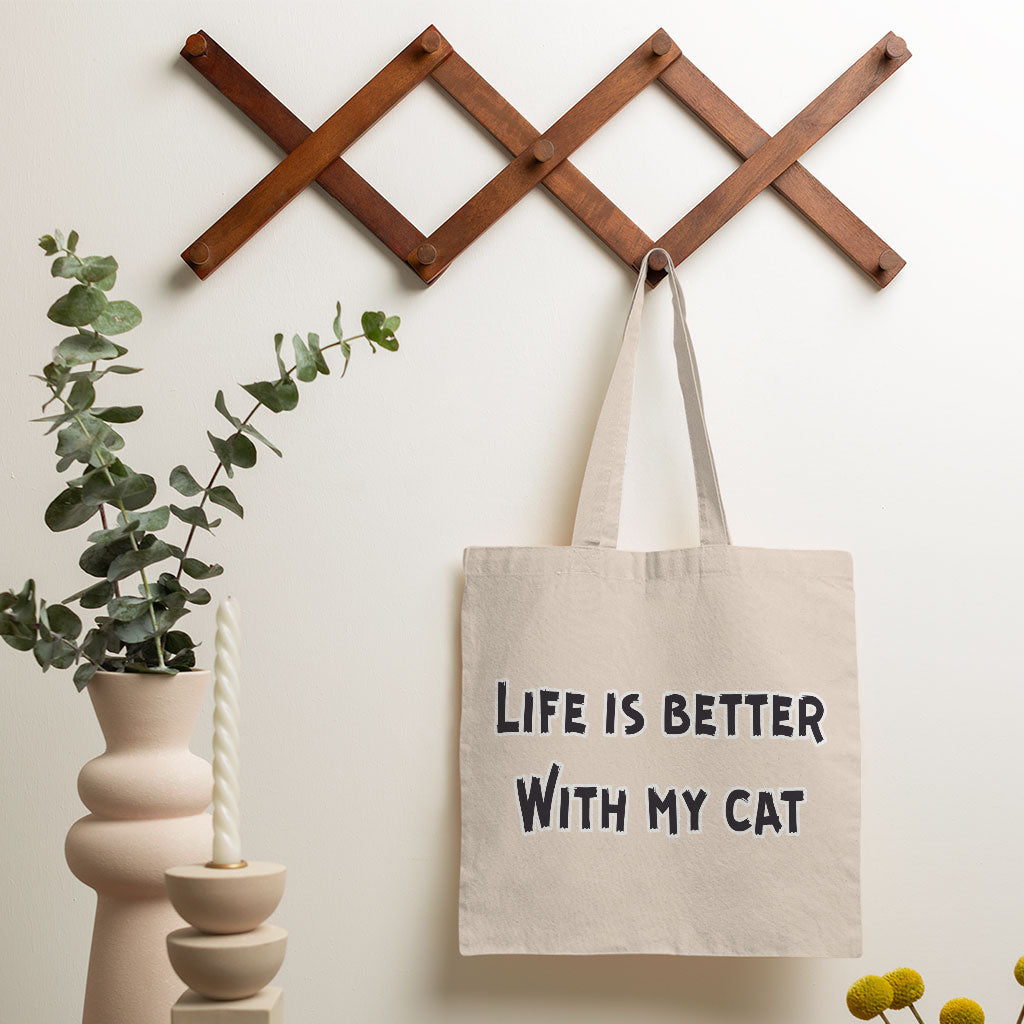 Cat Lover Small Tote Bag - Cat Themed Shopping Bag - Cool Tote Bag