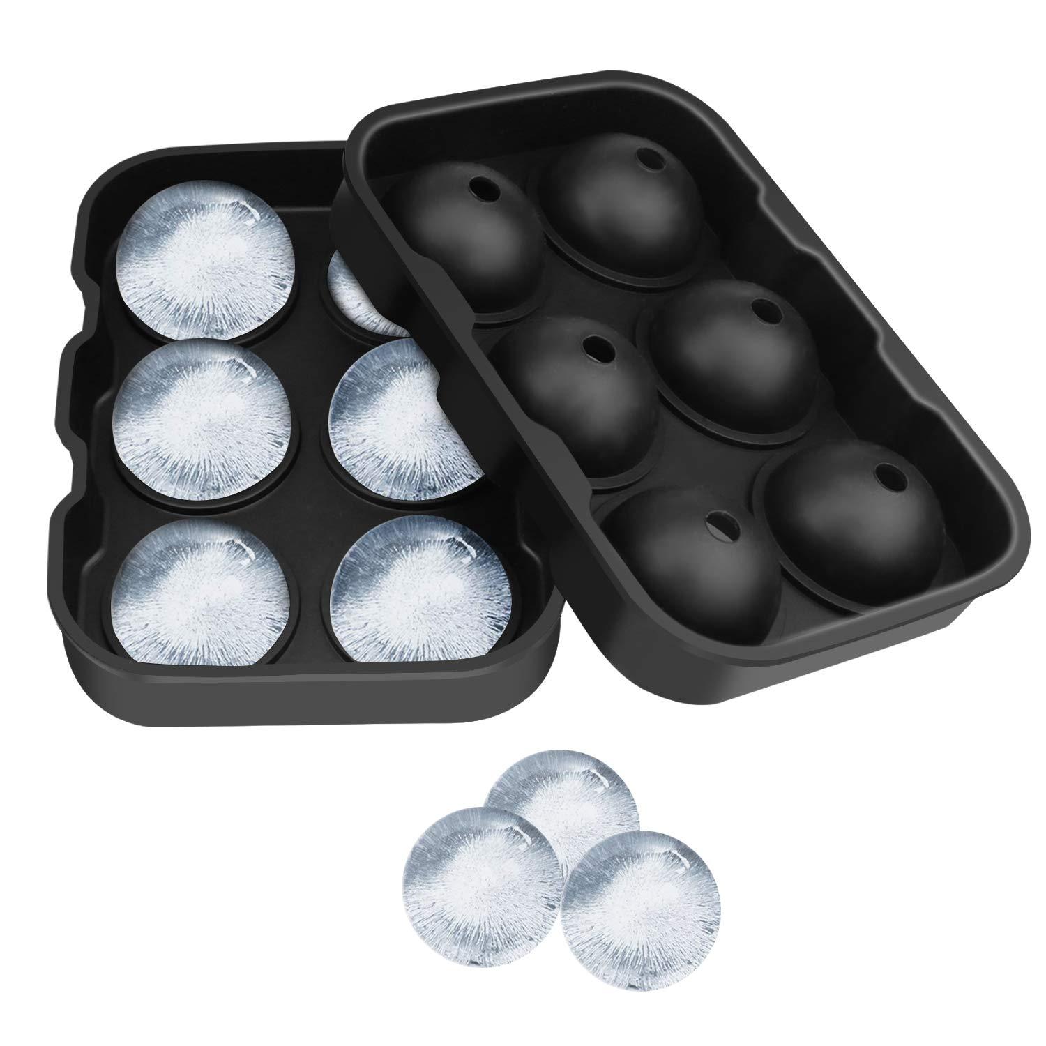 6 Ice Ball Maker Silicone Mold Sphere Mould Round Tray Party Bar SP