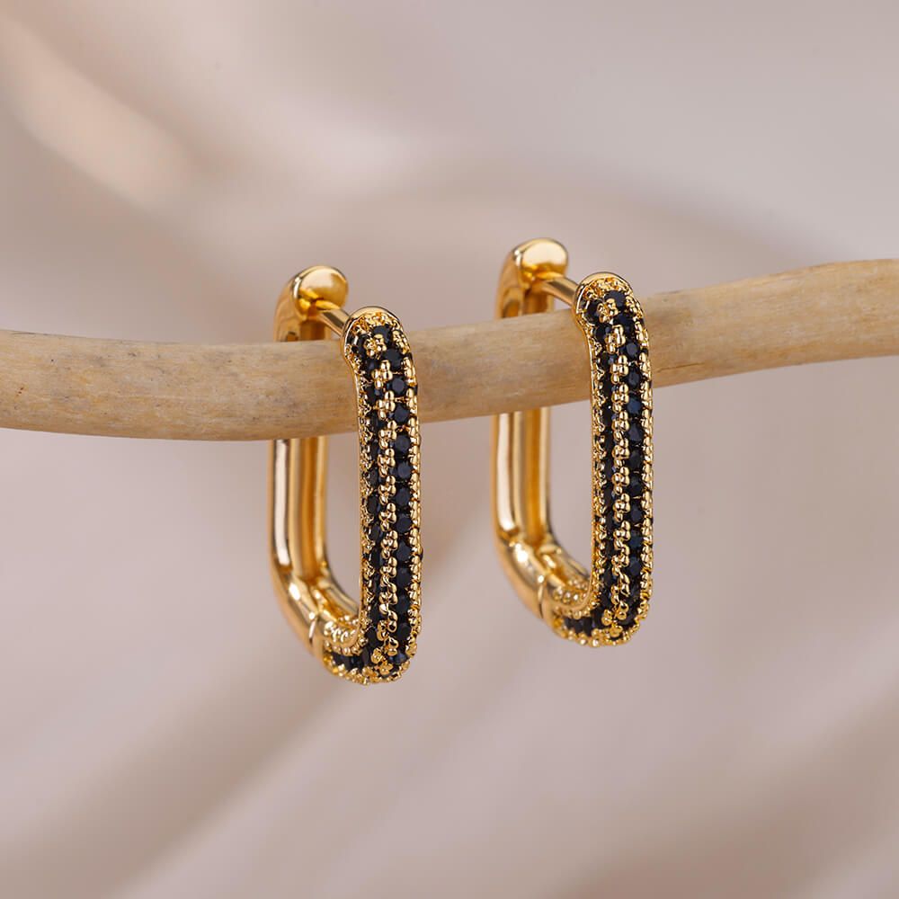 Zircon Hoop Earrings