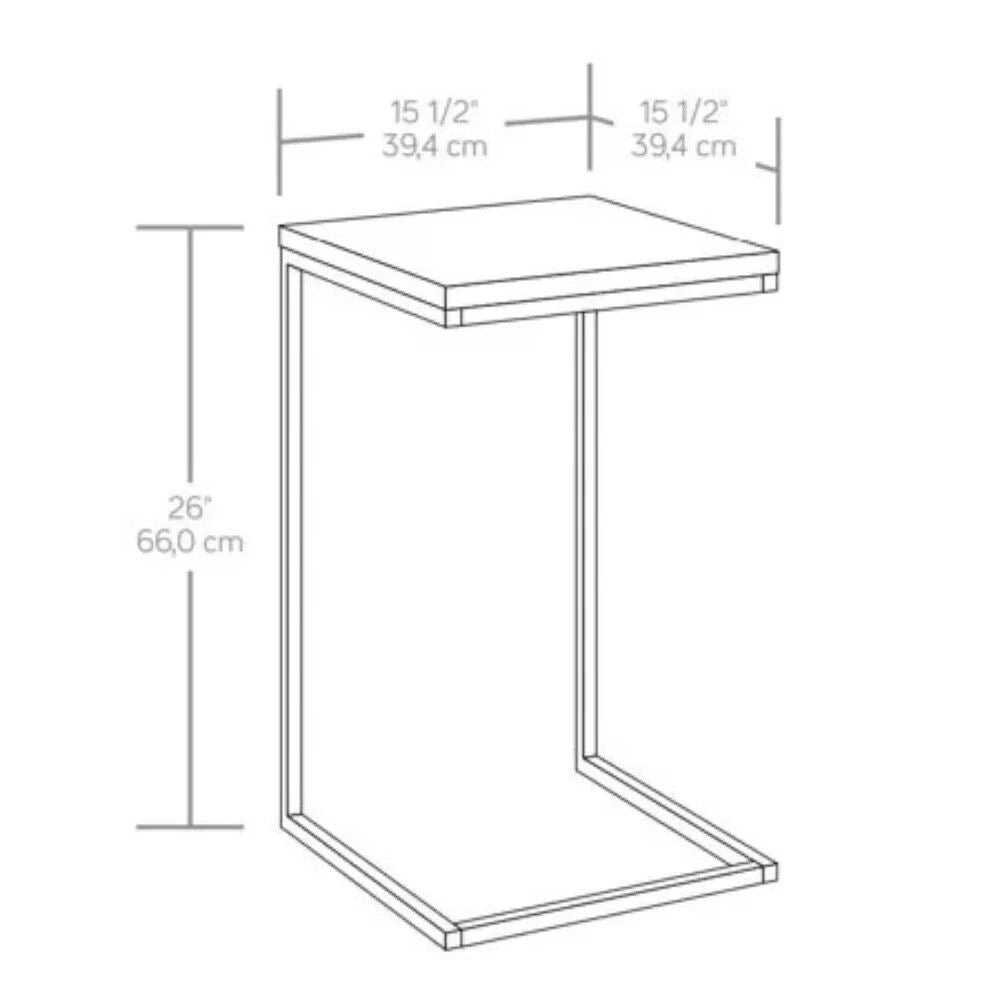 Space-Saving C-Shape End Table