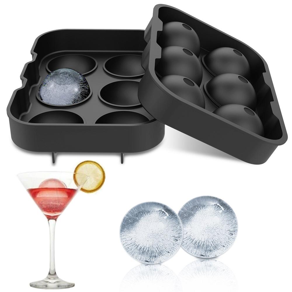 6 Ice Ball Maker Silicone Mold Sphere Mould Round Tray Party Bar SP