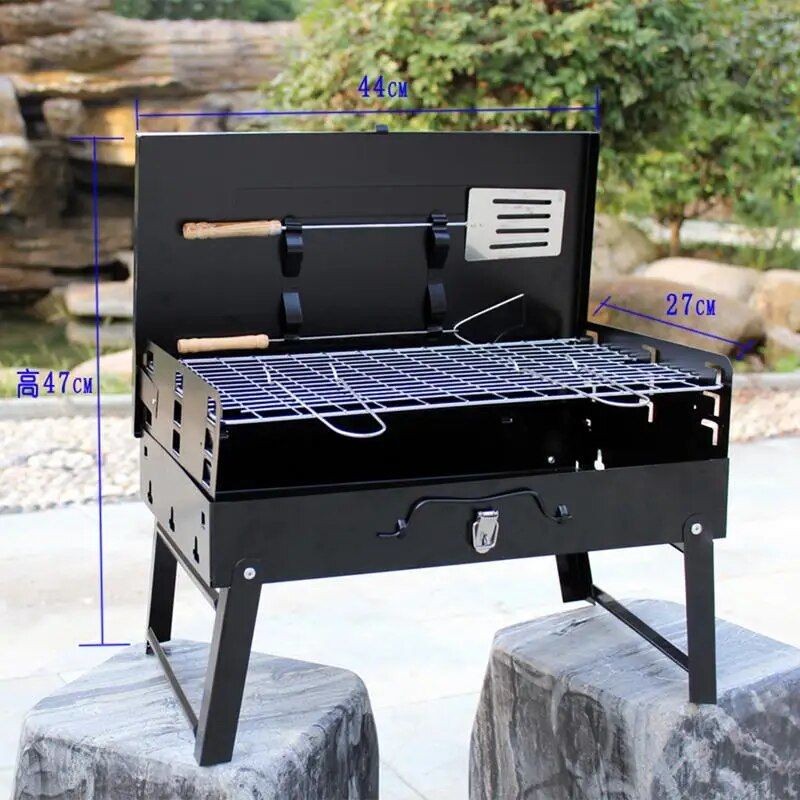 Compact and Foldable Charcoal BBQ Grill - Perfect for Outdoor Cooking, Camping, and Picnics