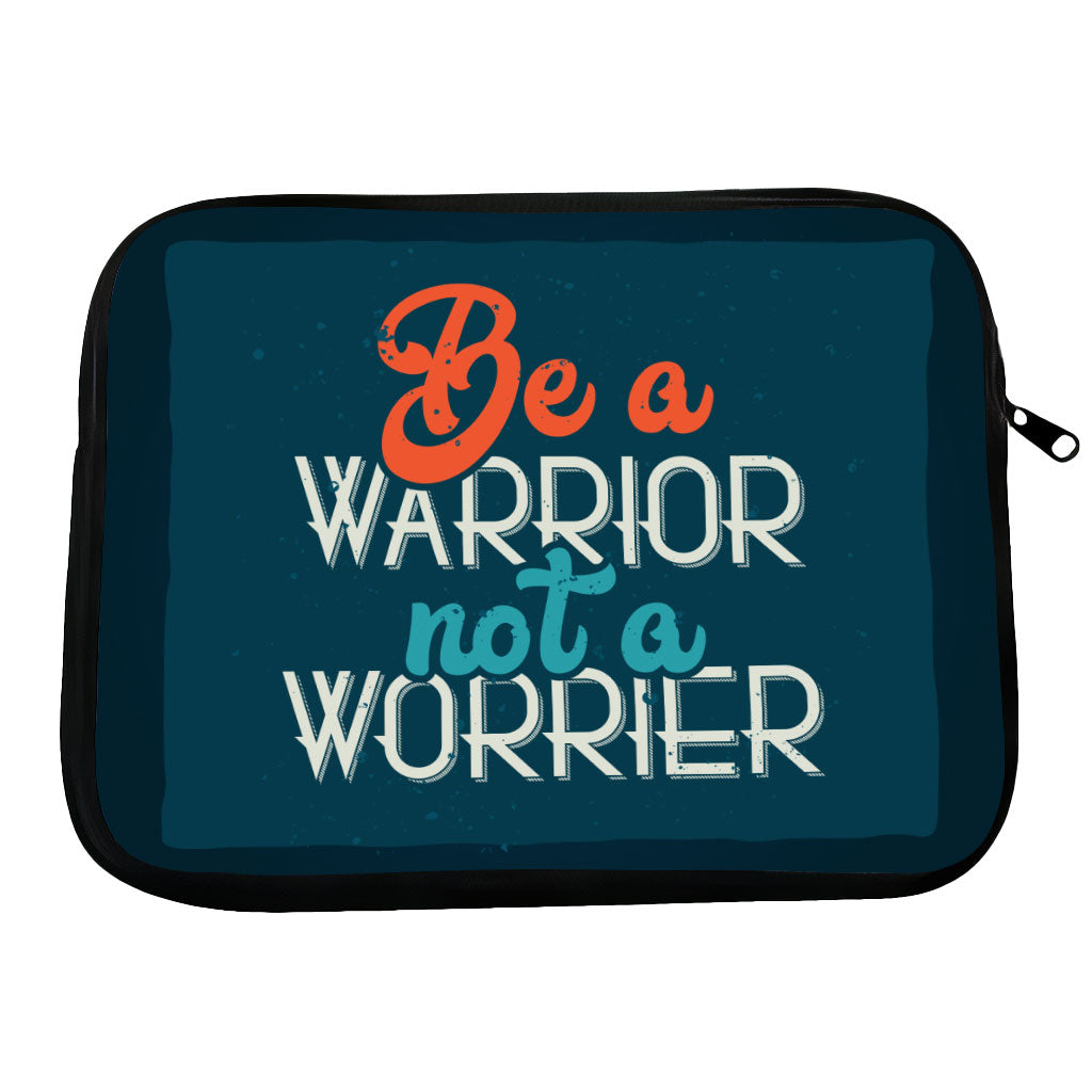 Be a Warrior Not a Worrier HP 16" Sleeve - Funny Laptop Sleeve - Printed Laptop Sleeve with Zipper