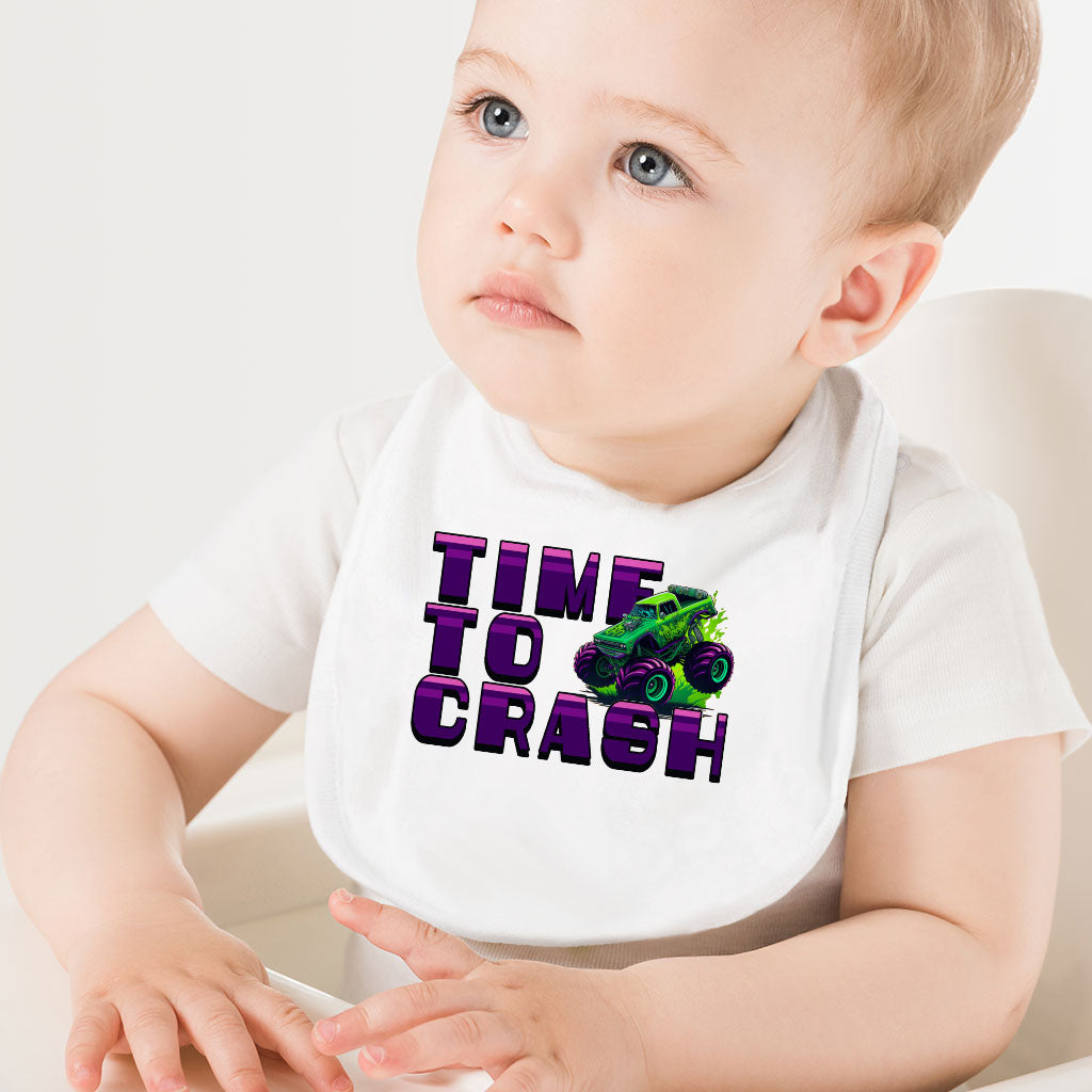 Monster Truck Baby Bibs - Cool Baby Feeding Bibs - Printed Bibs for Eating