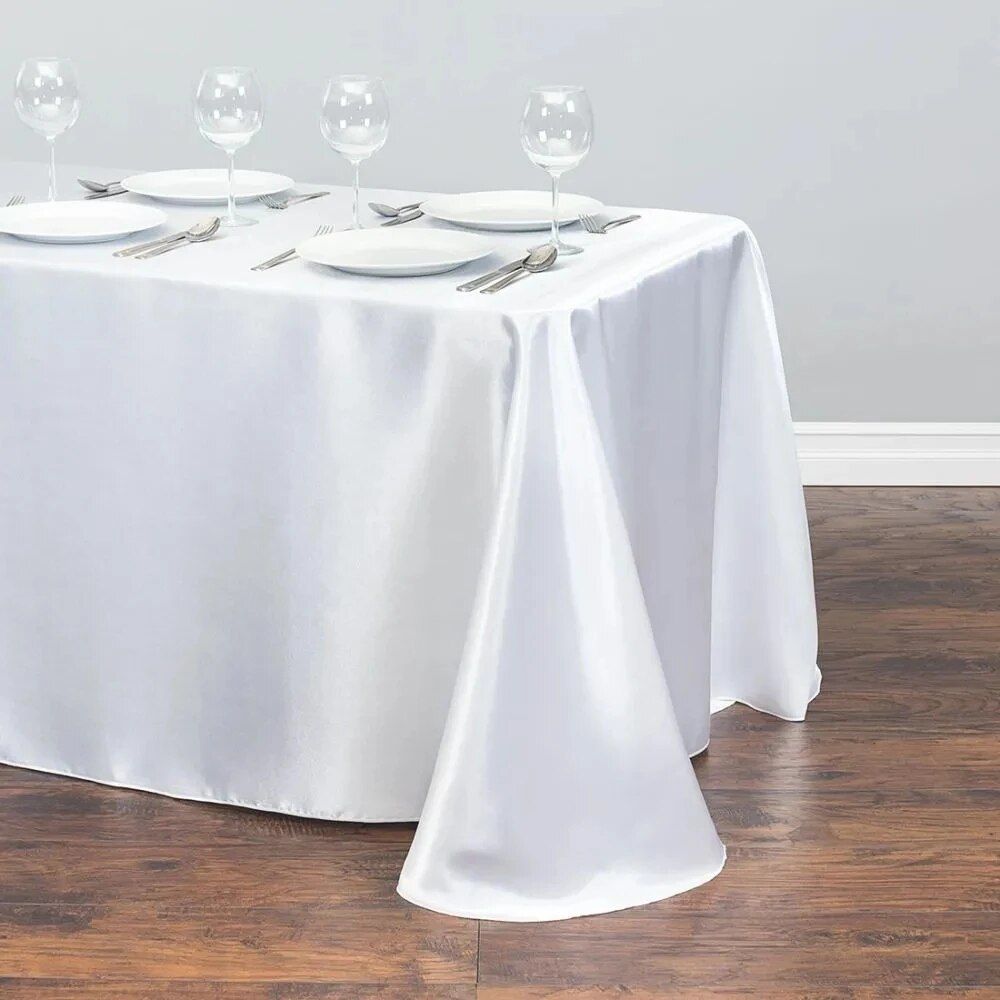 Elegant Solid Color Satin Tablecloth - Versatile for Weddings, Banquets, and Parties