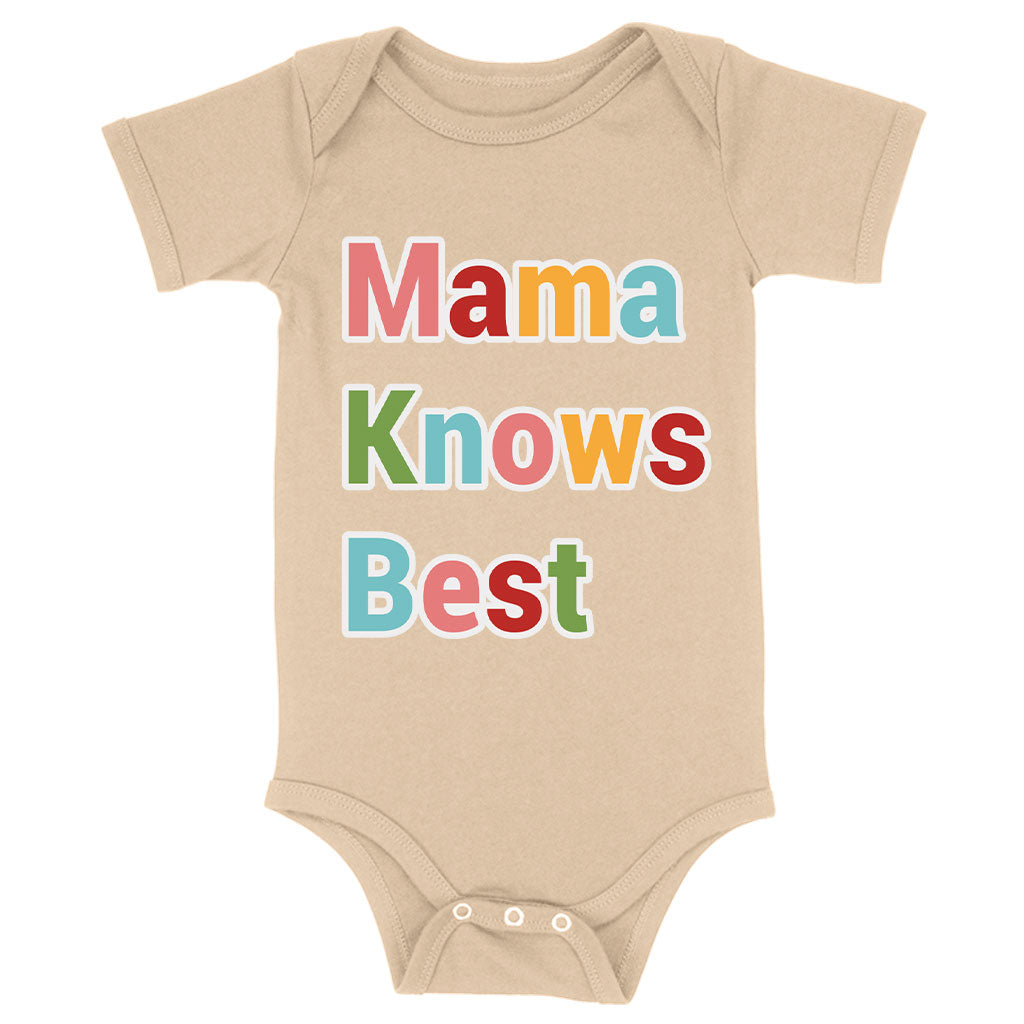 Mama Knows Best Baby Jersey Onesie - Colorful Baby Bodysuit - Cute Baby One-Piece