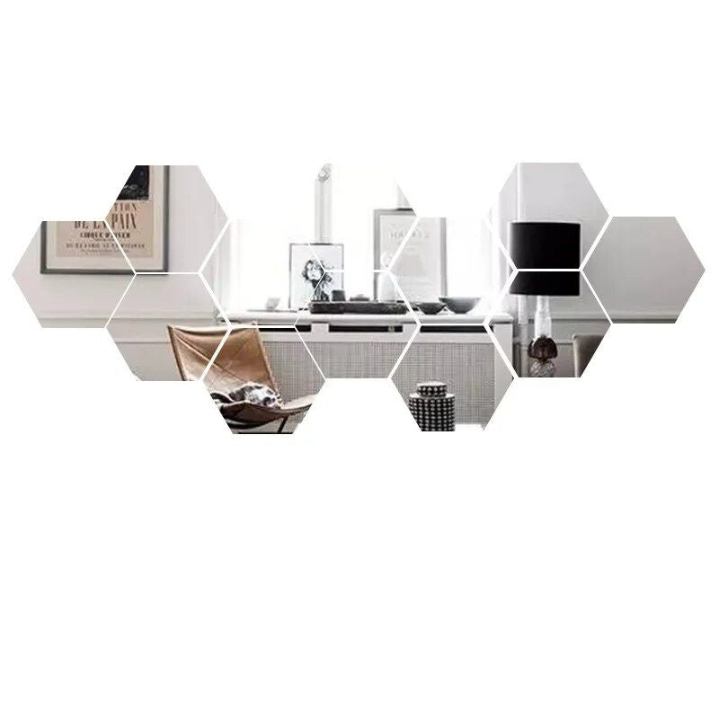 Hexagon 3D Mirror Wall Stickers