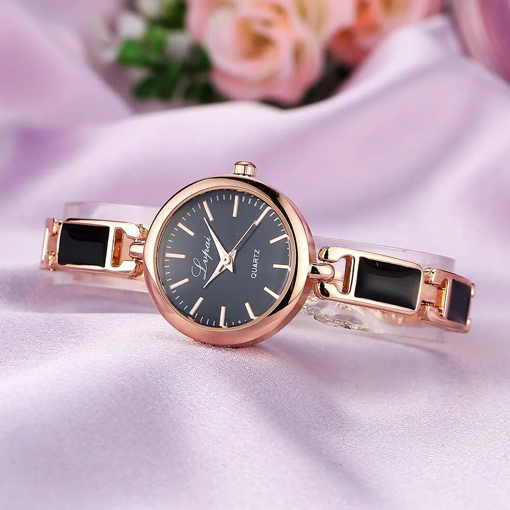 Elegant Stainless Steel Rhinestone Quartz Ladies Watch