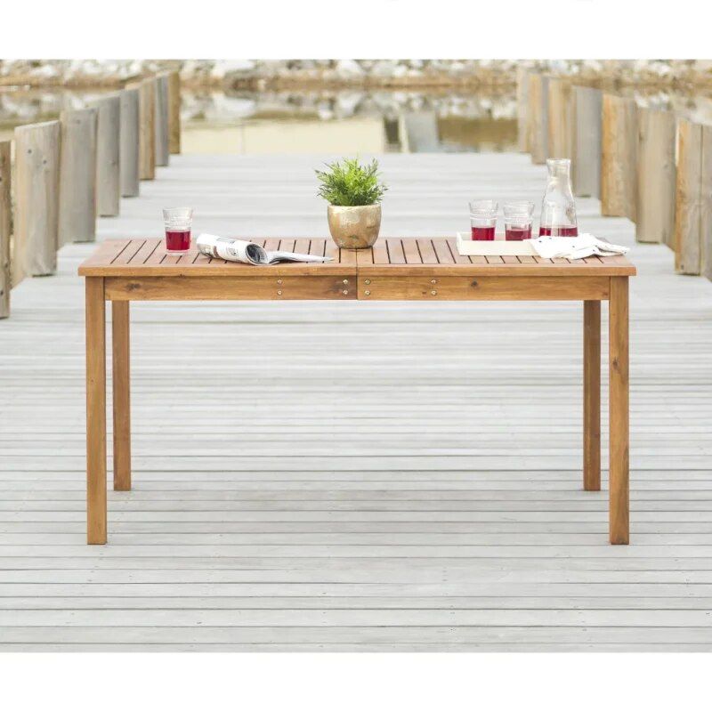 Acacia Wood Rectangular Patio Dining Table