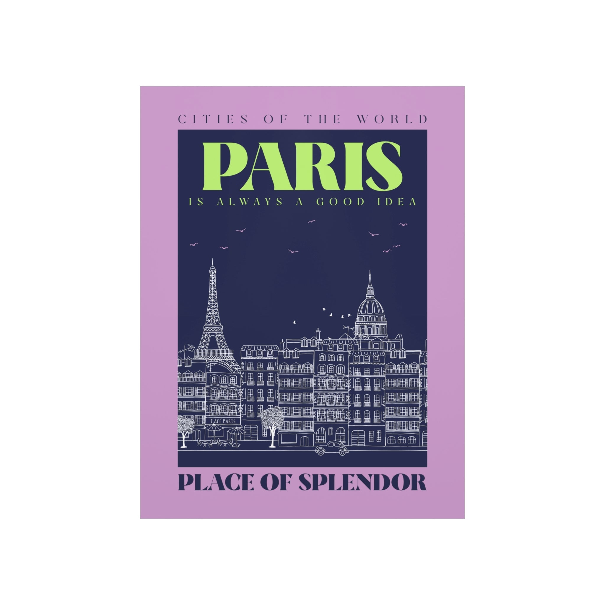 Paris City Outline Poster