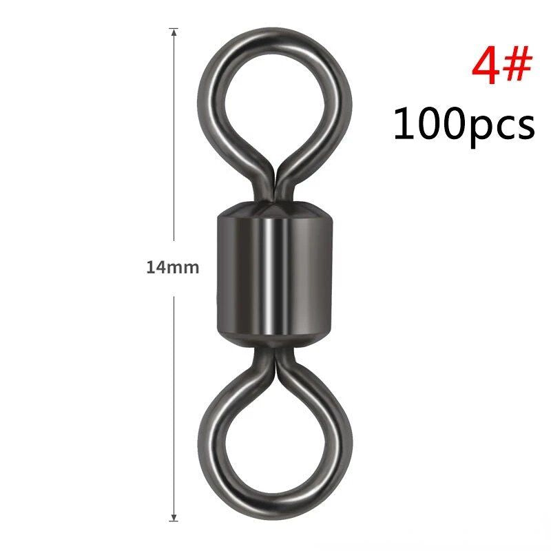 High-Strength Stainless Steel Fishing Swivels with Safety Snap