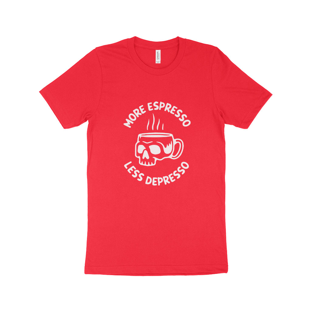 More Espresso Less Depresso Unisex Jersey T-Shirt Made in USA