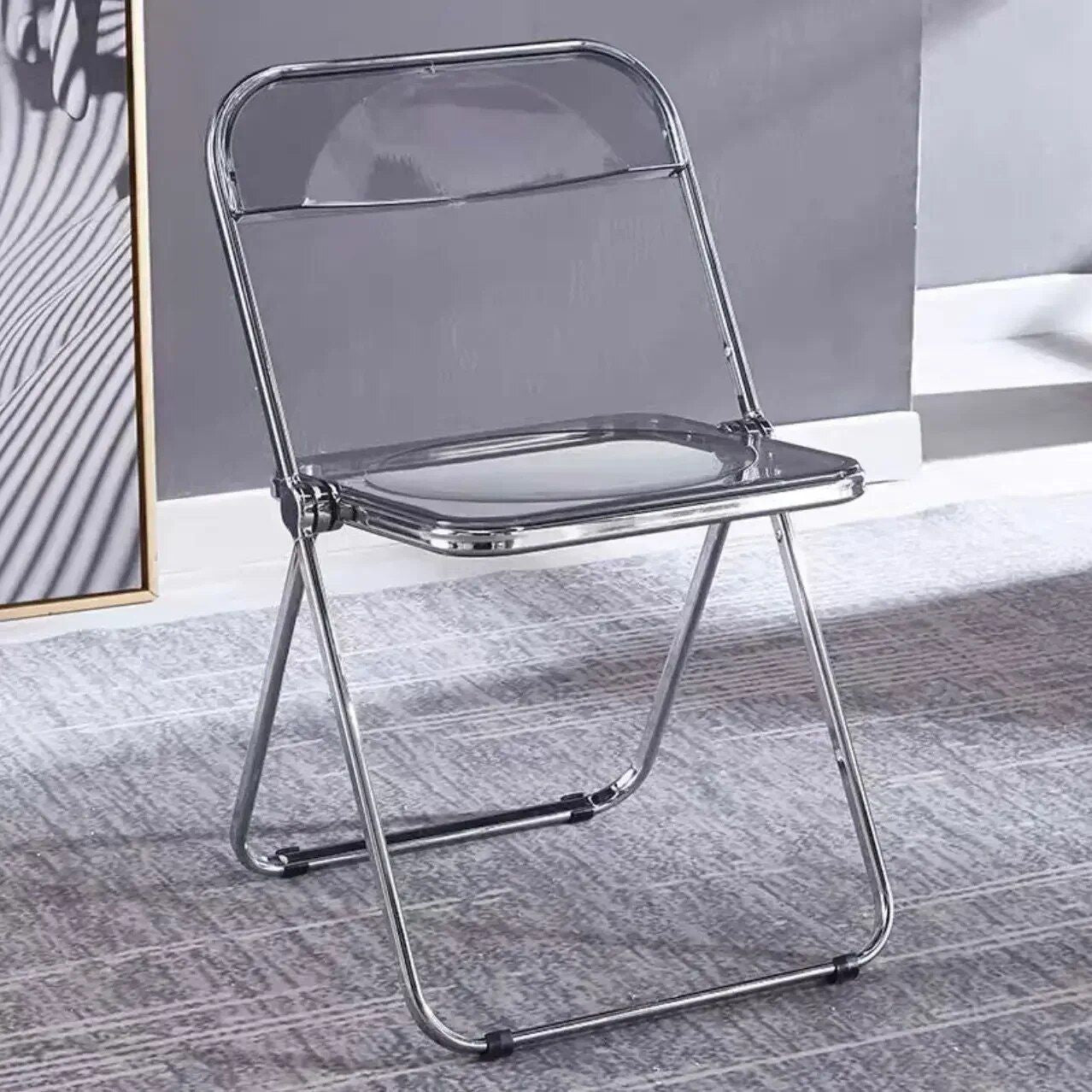 Modern Acrylic Transparent Folding Dining Chair - Set of 4