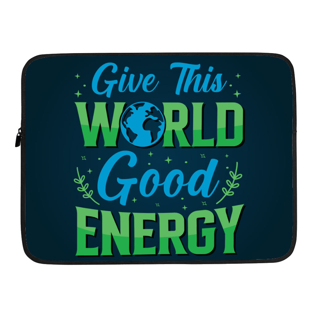 Give the World Good Energy Dell 16" Sleeve - Cute Laptop Sleeve - Printed Laptop Sleeve with Zipper