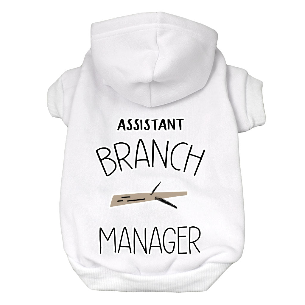 Assistant Branch Manager Dog Hoodie - Minimalist Dog Coat - Print Dog Clothing