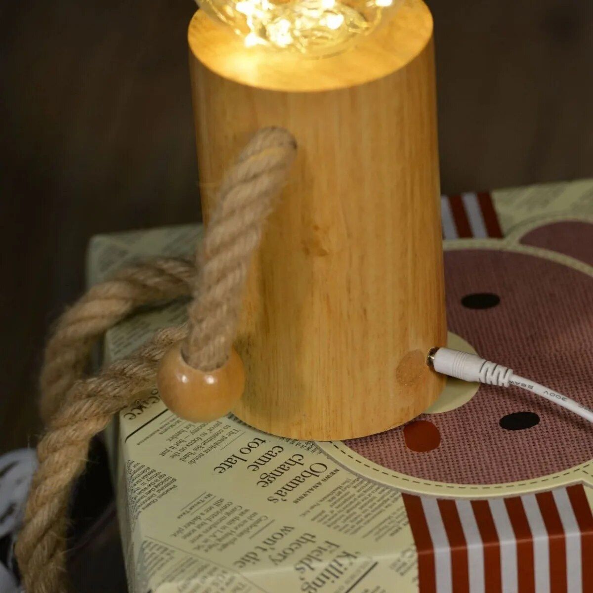 Wooden LED Night Light with Remote Control - Perfect for Home Decor & Gifting