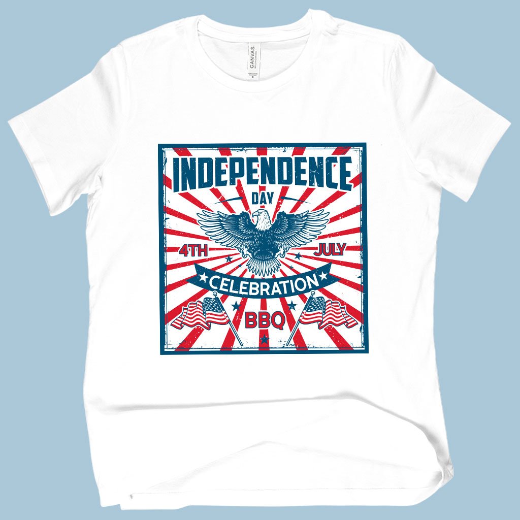 Women's Independence Day Celebration T-Shirt - Vintage Independence Day T-Shirt - Patriotic T-Shirt