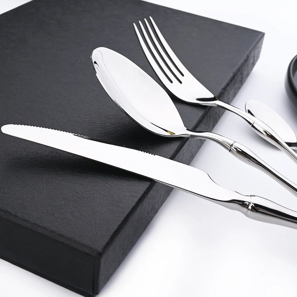 Elegant Mirror-Polished Stainless Steel Cutlery Set