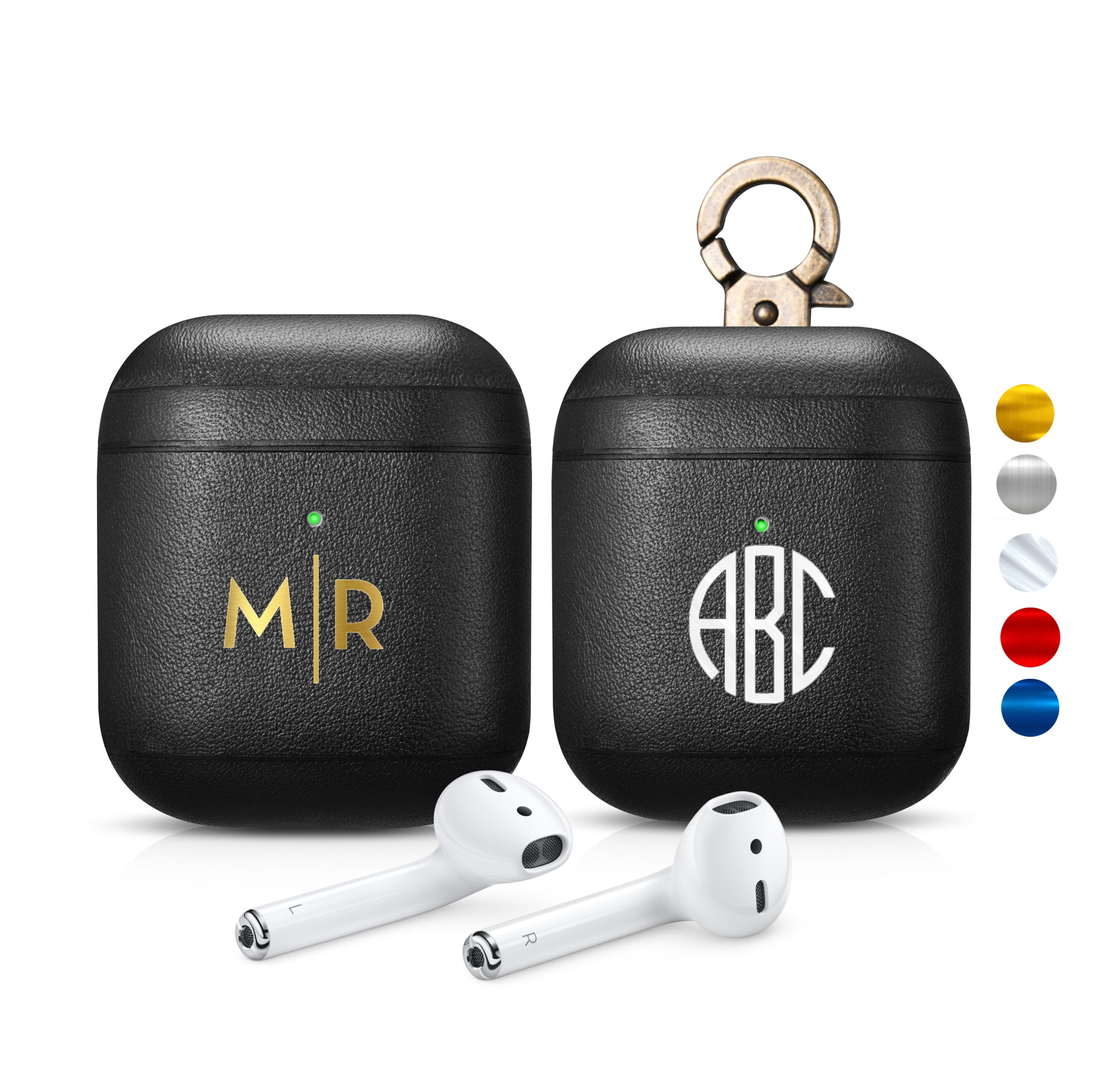 Custom Apple AirPods 2 Case (LED Visible) Personalized Napa Leather