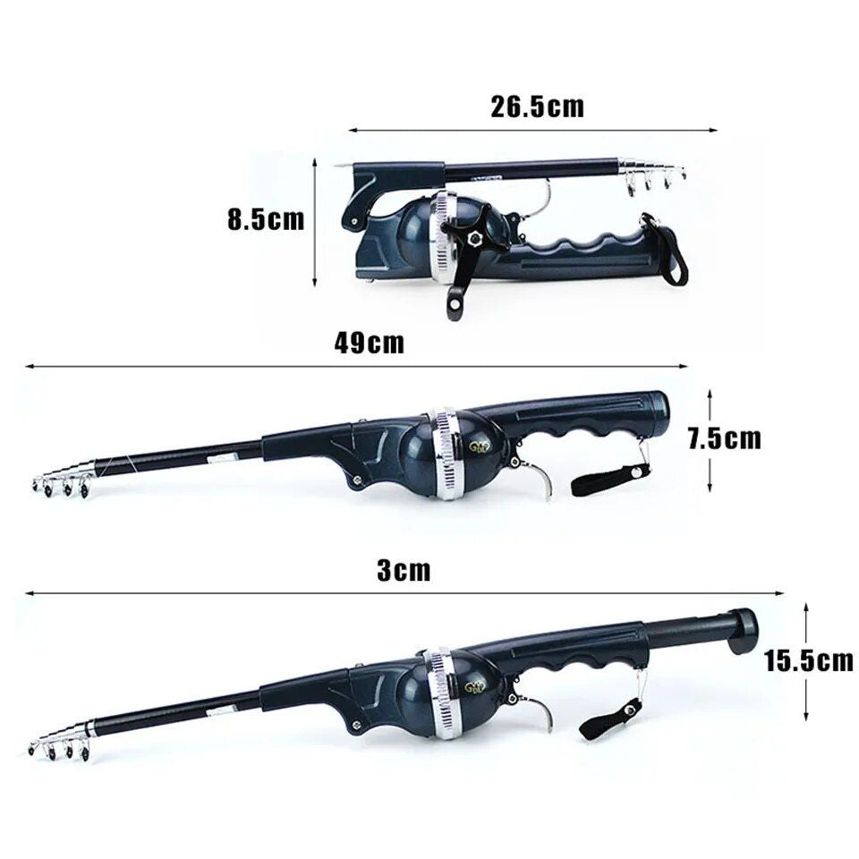 Compact Telescopic Fishing Rod & Reel Combo 134cm