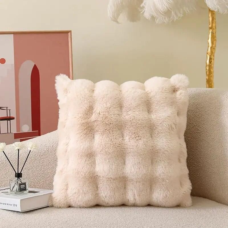 Luxurious Plush Square Cushion Cover 45x45cm